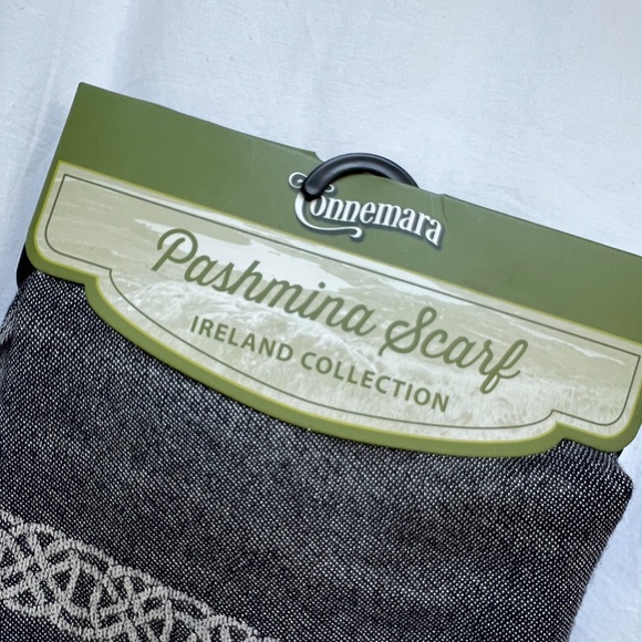 Connemara Scarf Ireland Collection Pashmina Cotton Silk Tree of Life Celtic Gray - Picture 4 of 5